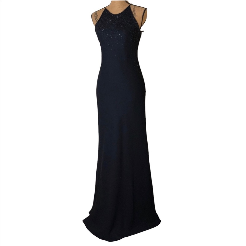 Black Sequined Evening Gown